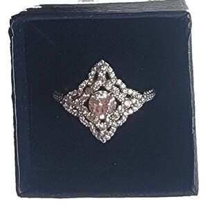 NIB - Vintage Inspired Diamond Aura/Sterling Silver Ring (Sz 8)